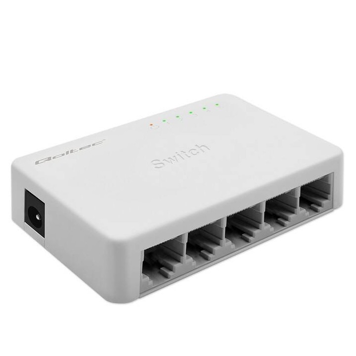 QOLTEC SWITCH PRZEŁĄCZNIK SIECIOWY 5 X PORT RJ45 | 1000MBPS | FAST ETHERNET | LAN