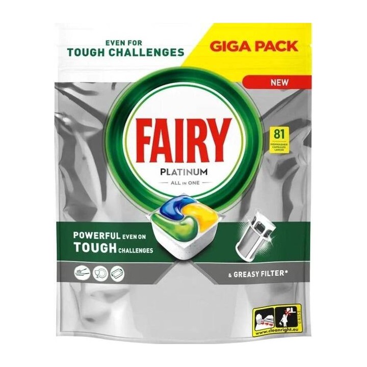 TABLETKI DO ZMYWARKI LEMON FAIRY PLATINUM 81SZT