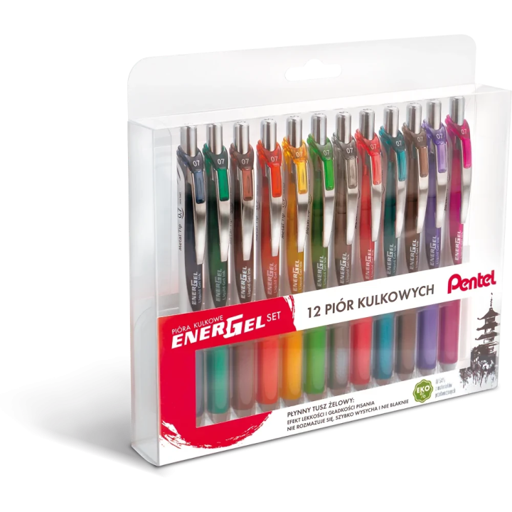 DŁUGOPIS KULKOWY PENTEL ENERGEL BL77-ST12PL MIX*12 12SZT