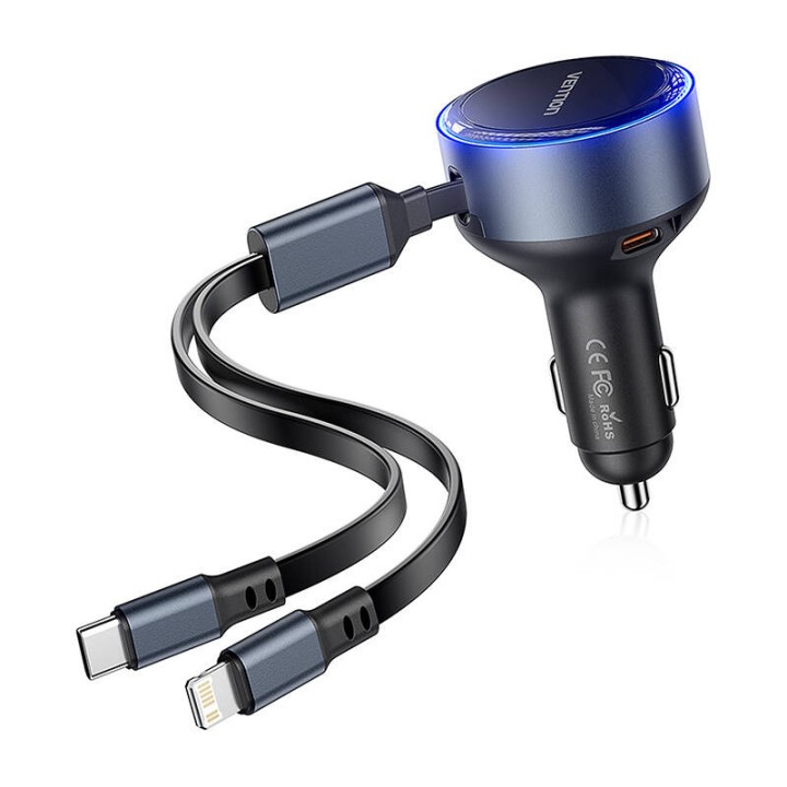 Zestaw VENTION ładowarka samochodowa 30W + kabel USB-C-Lightning