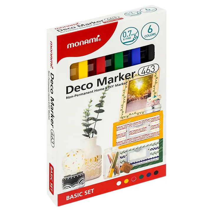 MARKERY AKRYLOWE MONAMI DECO MARKER 463 XF 160-2512 MIX*6 0.7MM 6SZT