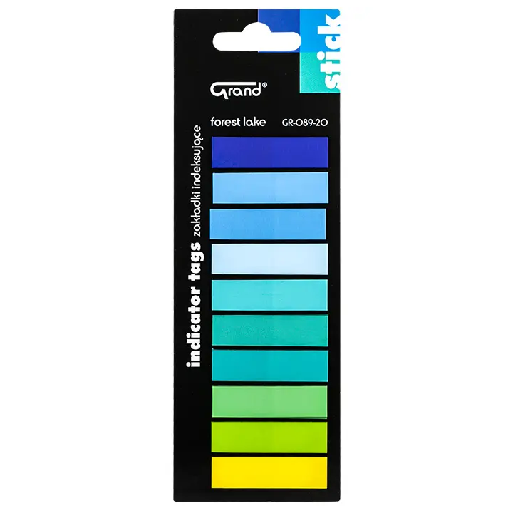 ZAKŁADKI INDEKSUJĄCE FOLIOWE 45X11MM GRAND GR-089-20 150-1477 MIX*10 10X20SZT