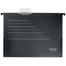 TECZKA Z PERFORACJĄ ZAWIESZKOWA A4 LEITZ ALPHA RECYCLE 19220095 CZARNA KARTON 250G