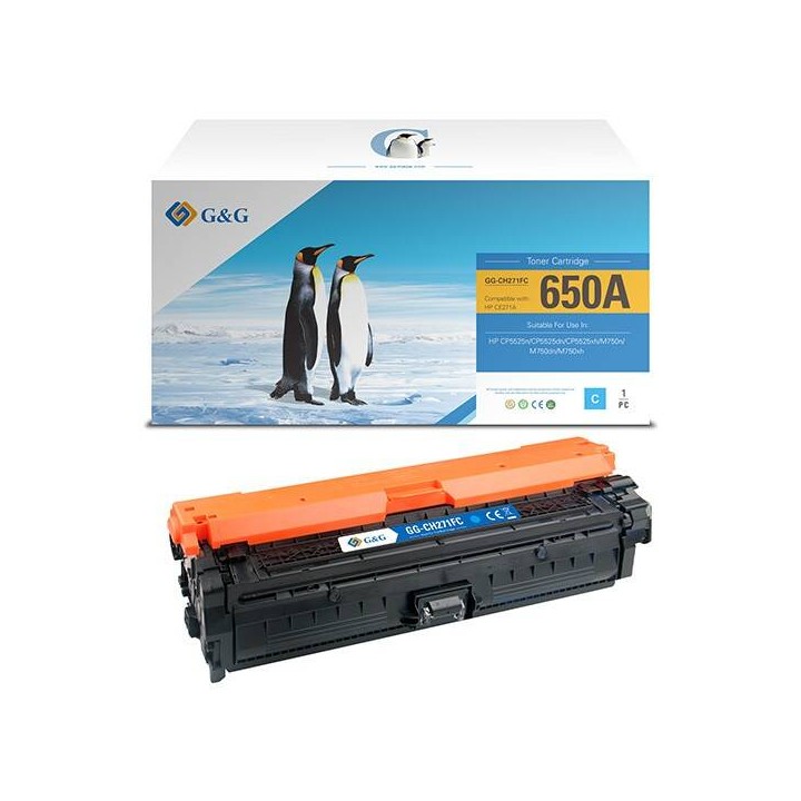 G&G KOMPATYBILNY TONER Z HP CE271A, NT-CH271FC, HP 650A, CYAN, 15000S