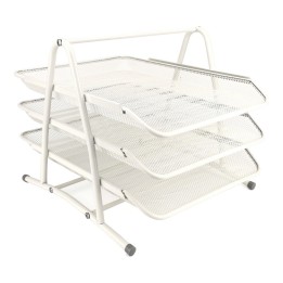 SZUFLADA NA DOKUMENTY 297X275X350MM LEVIATAN 3 SZUFLADY PERŁOWA METALOWA SIATKA