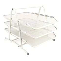 SZUFLADA NA DOKUMENTY 297X275X350MM LEVIATAN 3 SZUFLADY PERŁOWA METALOWA SIATKA
