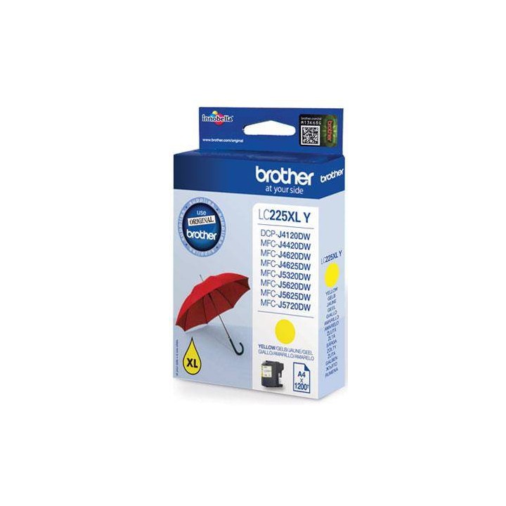 TUSZ ORYGINALNY BROTHER LC225XLY YELLOW 1200 STRON
