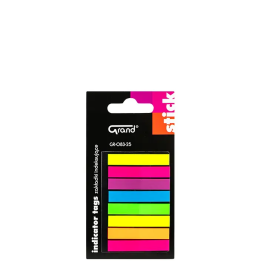 ZAKŁADKI INDEKSUJĄCE FOLIOWE 45X7MM GRAND GR-083-25 150-1476 MIX*8 8X25SZT