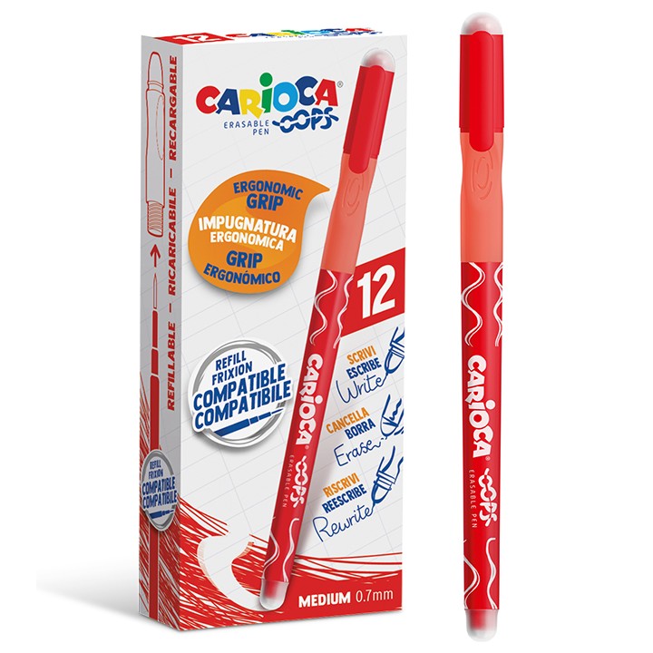 DŁUGOPIS WYMAZYWALNY CARIOCA 43039/03 OOPS 160-2517 CZERWONY 0.7MM