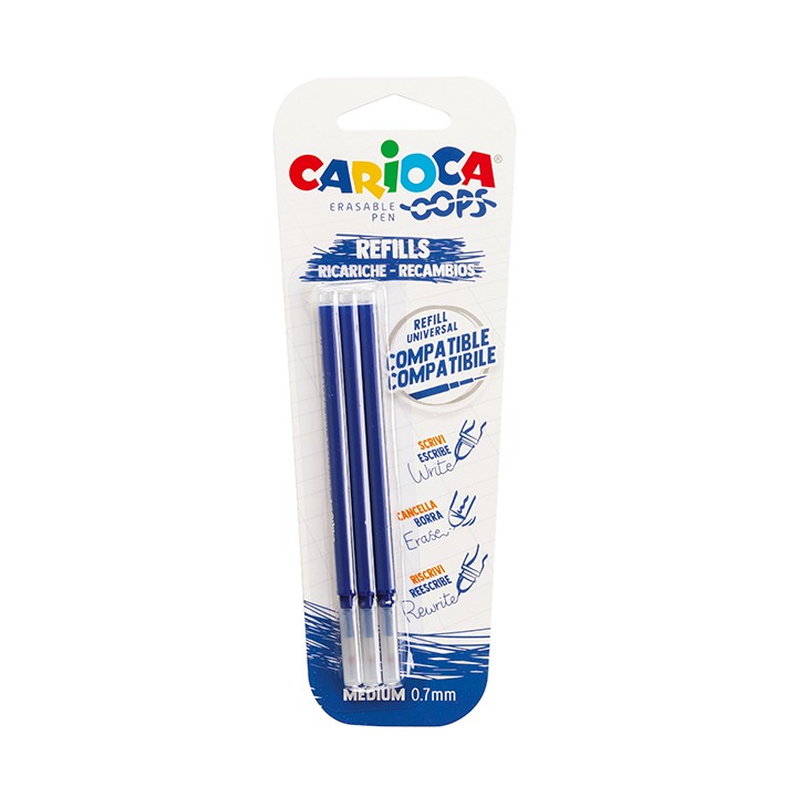 WKŁAD DO DŁUGOPISU WYMAZYWALNY CARIOCA 43041/02 OOPS 160-2520 NIEBIESKI 3SZT BLISTER