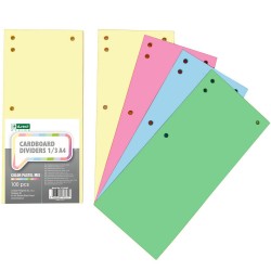 PRZEKŁADKI 1/3 A4 D.RECT MIX PASTEL KARTON 200G 100SZT