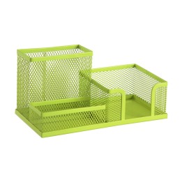 PRZYBORNIK NA BIURKO 205X103X98MM LEVIATAN LIMONKA METALOWA SIATKA
