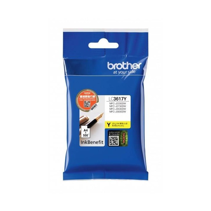 TUSZ ORYGINALNY BROTHER LC3617Y YELLOW 550 STRON