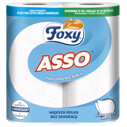 RĘCZNIK PAPIEROWY DWUWARSTWOWY CELULOZOWY FOXY ASSO BIAŁY 52 LISTKI 2 SZT