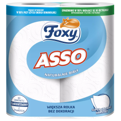 RĘCZNIK PAPIEROWY DWUWARSTWOWY CELULOZOWY FOXY ASSO BIAŁY 52 LISTKI 2 SZT
