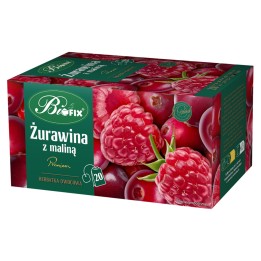 HERBATA ŻURAWINA Z MALINĄ BIFIX PREMIUM 20 TOREBEK