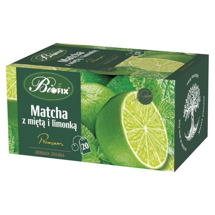 HERBATA MATCHA Z MIĘTĄ I LIMONKĄ BIFIX PREMIUM 20 TOREBEK