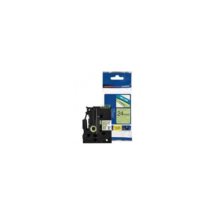 TASIEMKA ORYGINALNA CZARNY/FLUO ŻÓŁTE BROTHER TZEC51 24MM X 5 M