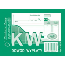 DRUK AKCYDENSOWY KW KASA WYPŁACI A6 MICHALCZYK I PROKOP WIELOKOPIA 80 KART.