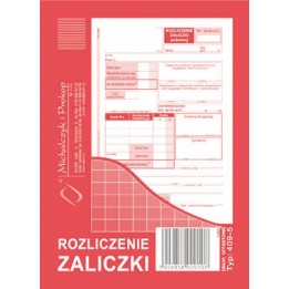 DRUK AKCYDENSOWY ROZLICZENIE ZALICZKI A6 MICHALCZYK I PROKOP WIELOKOPIA 80 KART.