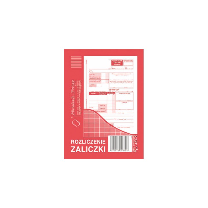 DRUK AKCYDENSOWY ROZLICZENIE ZALICZKI A6 MICHALCZYK I PROKOP WIELOKOPIA 80 KART.
