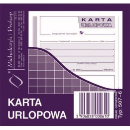 DRUK AKCYDENSOWY KARTA URLOPOWA A6 MICHALCZYK I PROKOP 40 KART