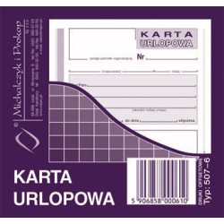 DRUK AKCYDENSOWY KARTA URLOPOWA A6 MICHALCZYK I PROKOP 40 KART