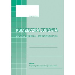 KSIĄŻECZKA ZDROWIA DLA CELÓW SANITARNO-EPIDEMIOLOGICZNYCH A6 MICHALCZYK I PROKOP 16 STRON