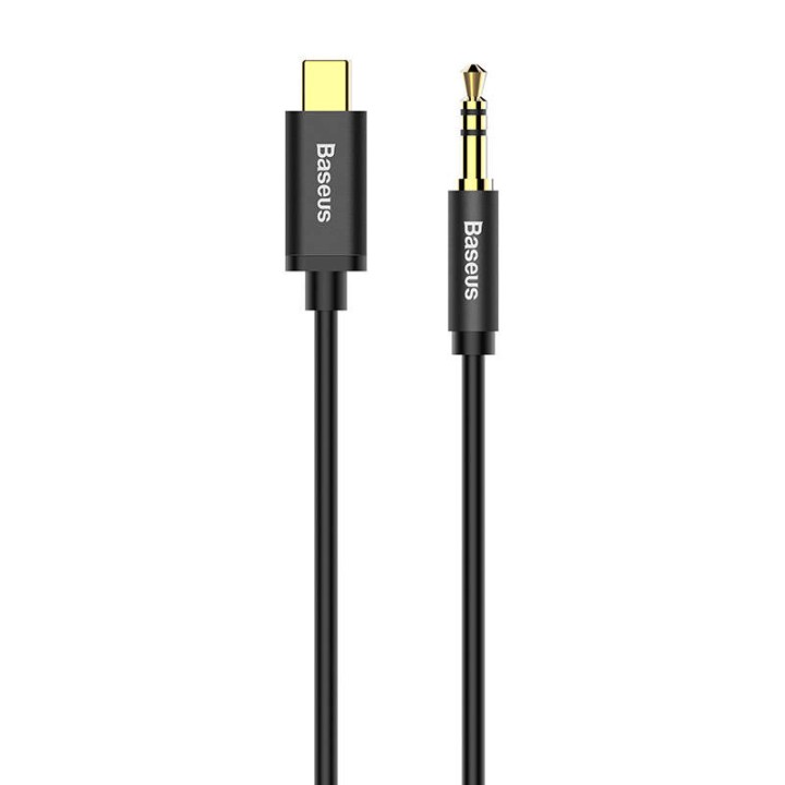 KABEL AUDIO USB-C DO MINI JACK 3,5MM BASEUS YIVEN 1.2M (CZARNY)