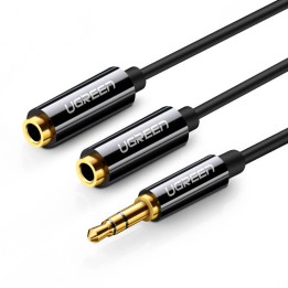 Kabel UGREEN AV123 jack 3.5mm-2x jack 3.5mm 25cm (czarny)