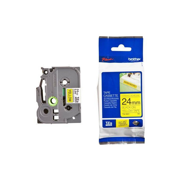 TASIEMKA ORYGINALNA CZARNY/ŻÓŁTE BROTHER TZES651 24MM X 8 M