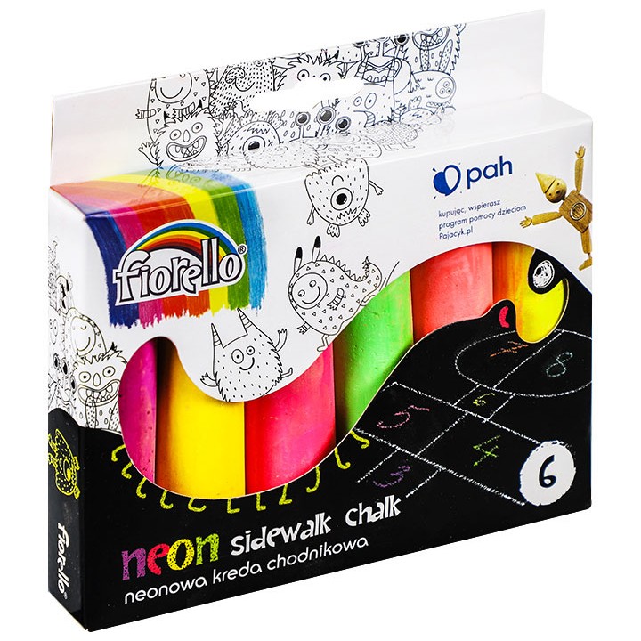 KREDA 6 KOLORÓW NEONOWYCH 105X25MM FIORELLO GR-F06N 170-2599 6 SZT