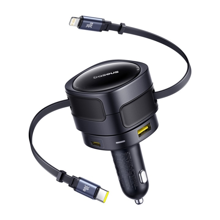 Ładowarka samochodowa BASEUS Enjoyment Max 90W USB-C/Lightning (czarna)