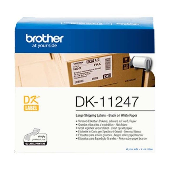 TASIEMKA ORYGINALNA CZARNY/BIAŁE BROTHER DK11247 103MM X 164 M