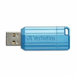 VERBATIM USB FLASH DISK, USB 2.0, 128GB, STORE,N,GO PINSTRIPE, NIEBIESKI, 49461, DO ARCHIWIZACJI DANYCH