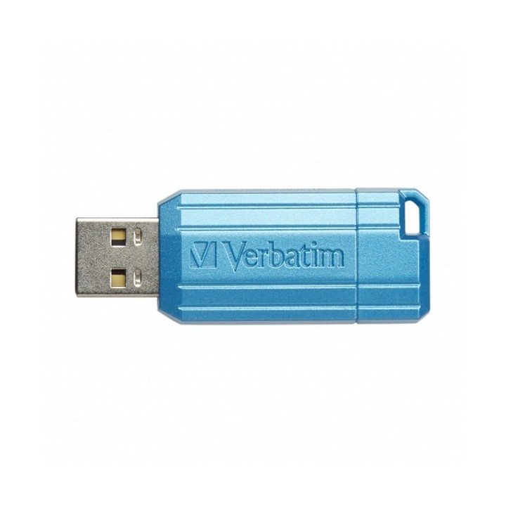 VERBATIM USB FLASH DISK, USB 2.0, 128GB, STORE,N,GO PINSTRIPE, NIEBIESKI, 49461, DO ARCHIWIZACJI DANYCH