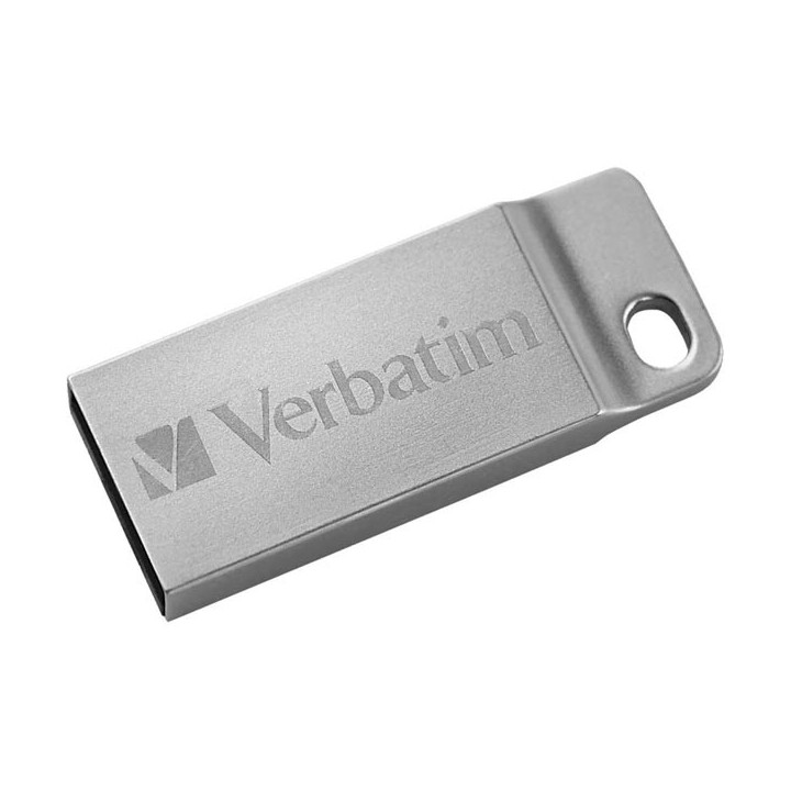 VERBATIM USB FLASH DISK, USB 2.0, 32GB, METAL EXECUTIVE, STORE N GO, SREBRNY, 98749, USB A, Z OCZKIEM NA BRELOK
