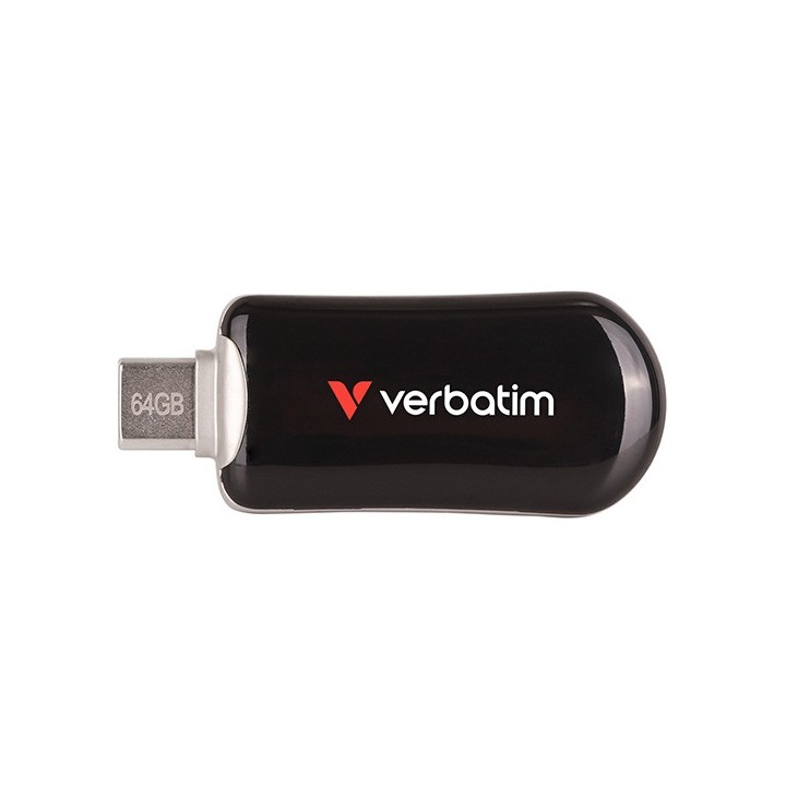 VERBATIM USB FLASH DISK, USB C, 64GB, PLECTRA, CZARNY, 30224, USB C