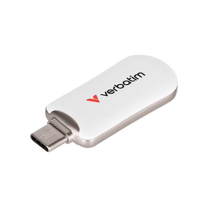 VERBATIM USB FLASH DISK, USB C, 128GB, PLECTRA, BIAŁY, 30229, USB C
