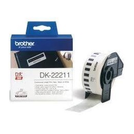 TASIEMKA ORYGINALNA CZARNY/BIAŁE BROTHER DK22211 29MM X 15.24 M