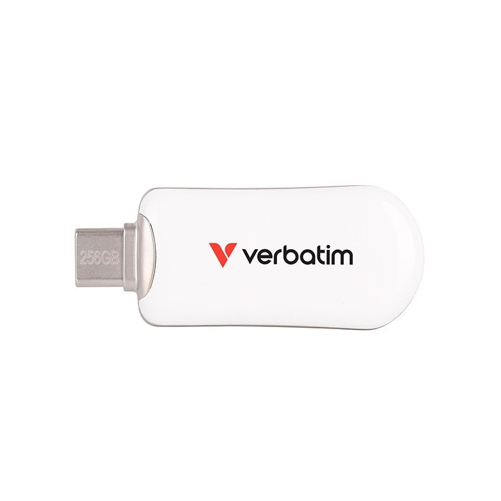 VERBATIM USB FLASH DISK, USB C, 256GB, PLECTRA, BIAŁY, 30230, USB C