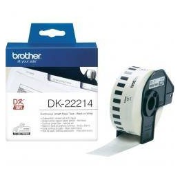 TASIEMKA ORYGINALNA CZARNY/BIAŁE BROTHER DK22214 12MM X 30.48 M
