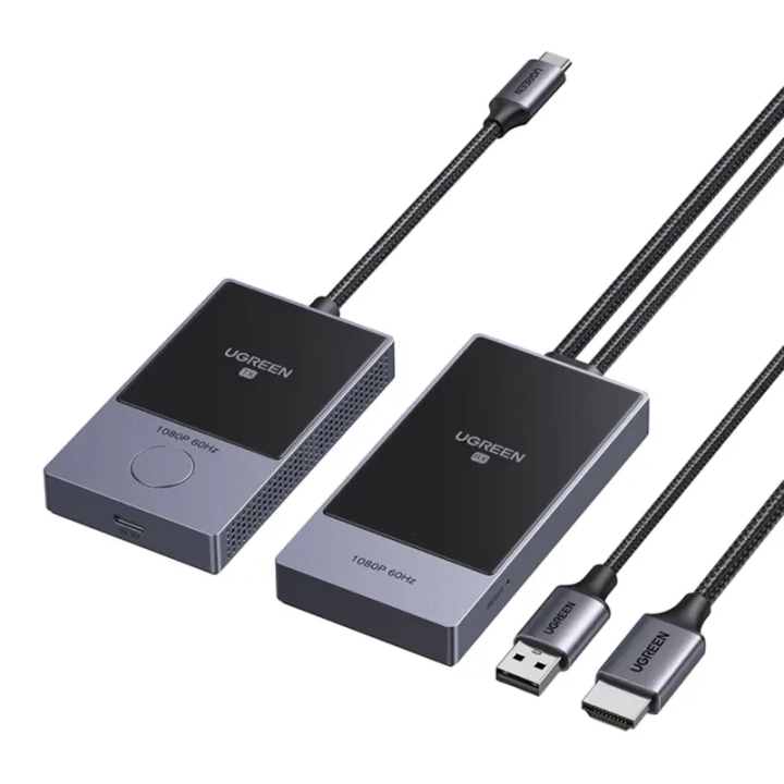 Adapter HDMI UGREEN CM737 nadajnik+odbiornik (czarny)