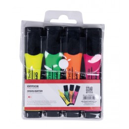 ZAKREŚLACZE OFFICE PRODUCTS Z GUMOWYM UCHWYTEM MIX KOLORÓW 2-5MM 4SZT