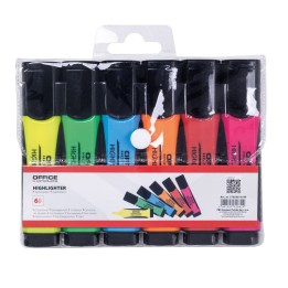 ZAKREŚLACZE OFFICE PRODUCTS Z GUMOWYM UCHWYTEM MIX KOLORÓW 2-5MM 6SZT
