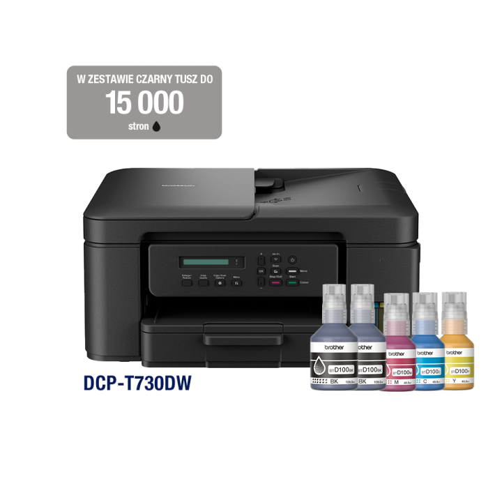 URZĄDZENIE WIELOFUNKCYJNE ATRAMENTOWE A4 BROTHER MFP DCP-T730DW USB/WIFI/ADF