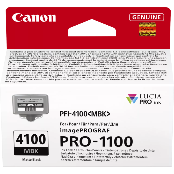 CANON ORYGINALNY INK / TUSZ PFI-4100 MBK, 6776C001, CZARNY MAT, 80ML