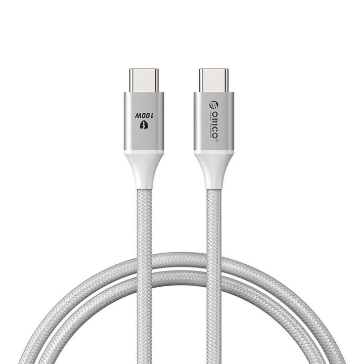 KABEL DO ŁADOWANIA ORICO 100W USB-C DO USB-C (BIAŁY)