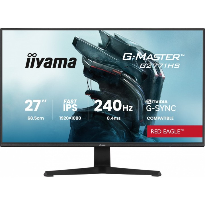 IIYAMA MONITOR 27 CALI G2771HS-B1 0.4MS,FAST IPS,DP,2XHDMI,240HZ,350CD, ADAPTIVE G-SYNC - 1920 X 1080 @48-240HZ DISPLAYPORT ONLY