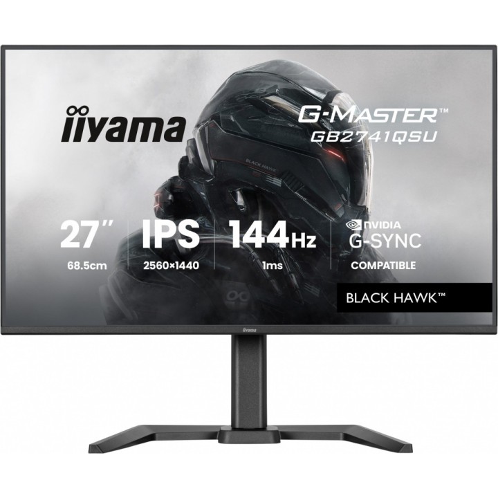 IIYAMA MONITOR 27 CALI GB2741QSU-B1 IPS,QHD,144HZ,1MS,2XUSB, ADAPTIVE G-SYNC,HDMI,DP,350CD, HAS (150) PIVOT